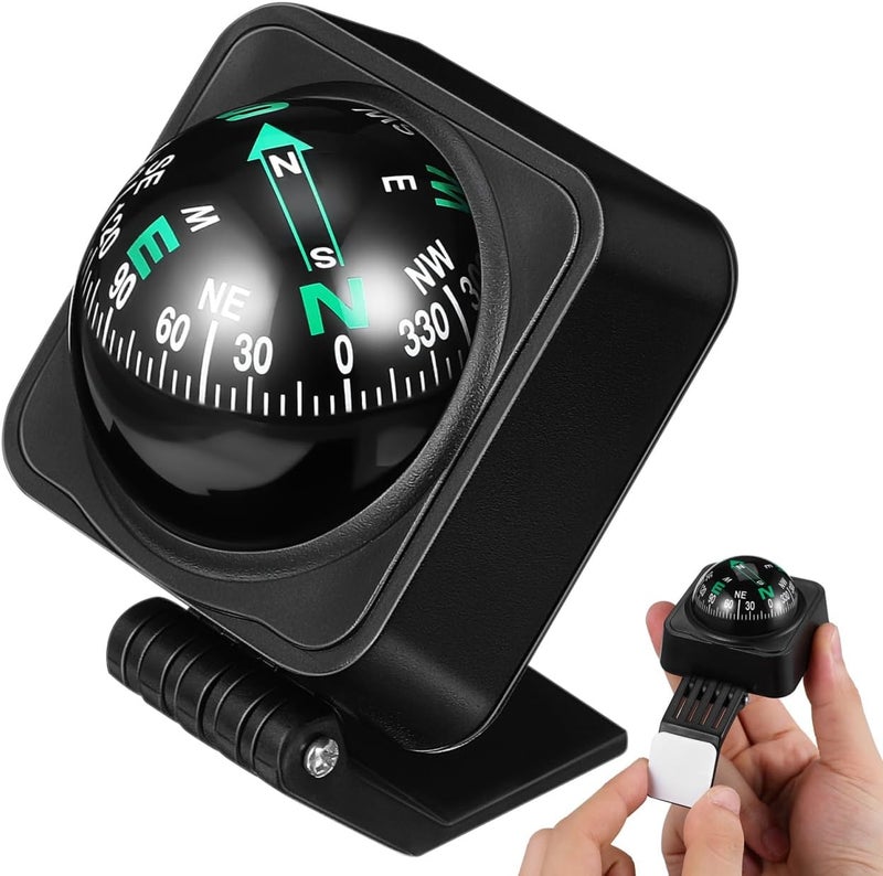 UKCOCO Car Compass Ball for Dashboard Portable Automotive Compass for Navigation High Precision Direction Guide for Cars Boats and Outdoor Activities - Image 1